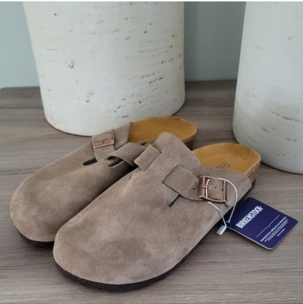 Birkenstock Tan Suede Mules